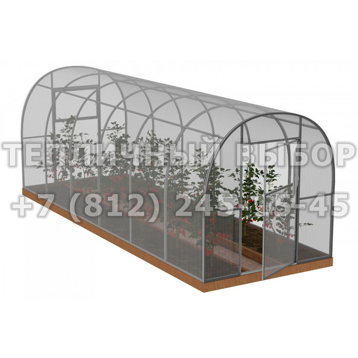 Теплица из поликарбоната Арочная 2,1х6 h=2 м профиль 25х25 мм