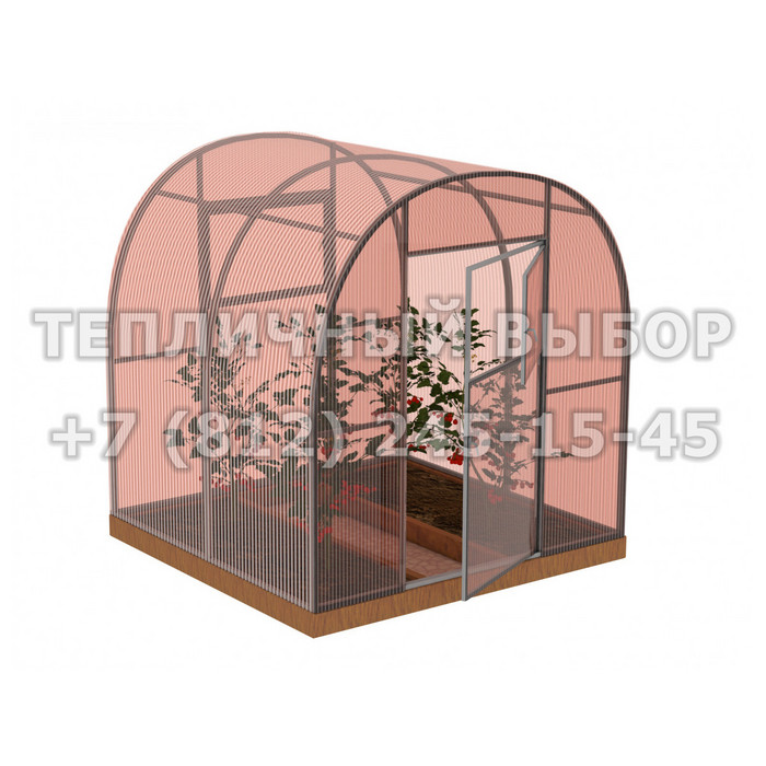 Теплица из поликарбоната-фито Арочная 2,1х2 h=2 м профиль 25х25 мм